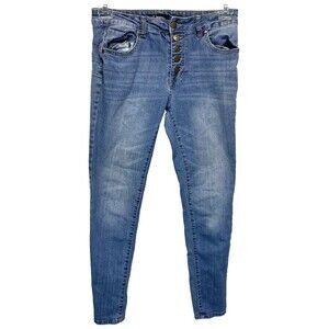 D Jeans Pants Womens 28x27 Modern Fit Skinny Denim Stretch Button Close